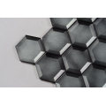 8mm Thickness Beveled Edge Glass Mosaic Grey Hexagon Tile Backsplash